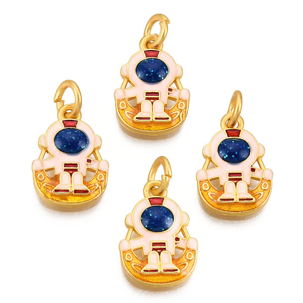 PandaHall Alloy Enamel Pendants, Cadmium Free & Lead Free, with Glitter Powder and Jump Rings, Matte Gold Color, Spaceman, Misty Rose...
PandaHall Alloy Enamel Pendants, Cadmium Free & Lead Free, with Glitter Powder and Jump Rings, Matte Gold Color, Spaceman, Misty Rose...