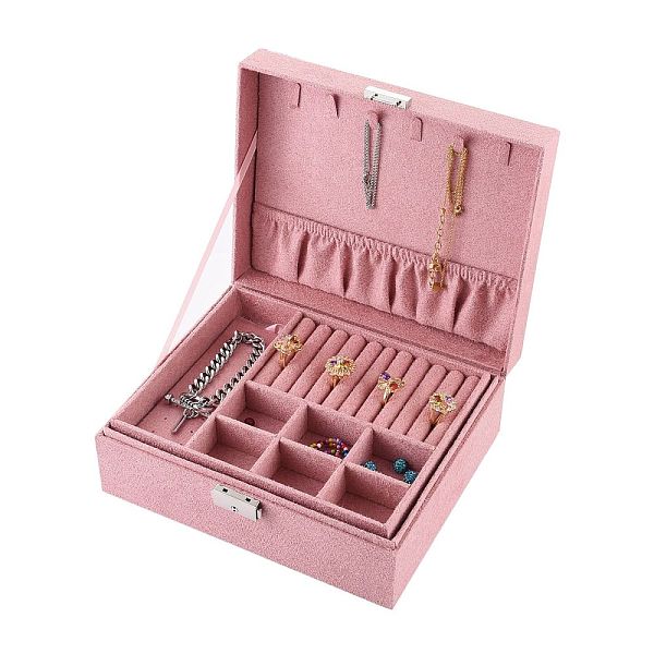 PandaHall Velvet & Wood Jewelry Boxes, Portable Jewelry Storage Case, with Alloy Lock, for Ring Earrings Necklace, Rectangle, Pink...
PandaHall Velvet & Wood Jewelry Boxes, Portable Jewelry Storage Case, with Alloy Lock, for Ring Earrings Necklace, Rectangle, Pink...