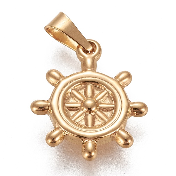 PandaHall 304 Stainless Steel Pendants, Helm, Golden, 18x15x3mm, Hole: 3x7mm 304 Stainless Steel Anchor & Helm
PandaHall 304 Stainless Steel Pendants, Helm, Golden, 18x15x3mm, Hole: 3x7mm 304 Stainless Steel Anchor & Helm