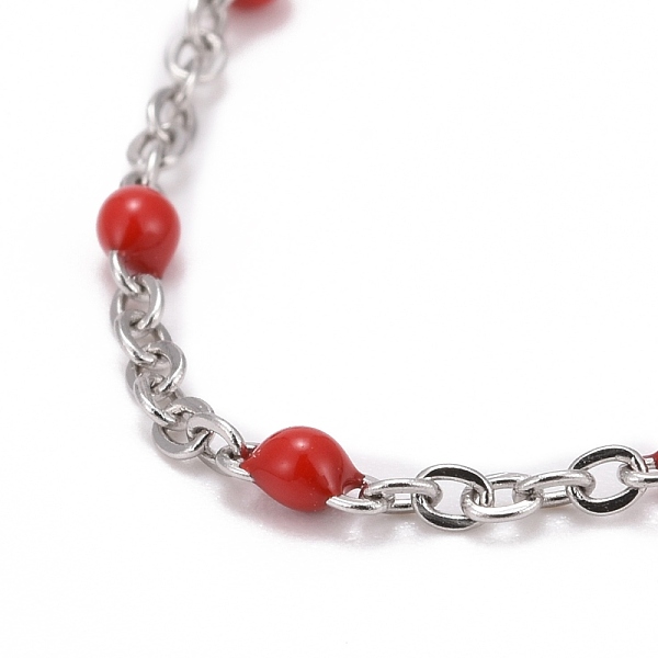 PandaHall 304 Stainless Steel Cable Chain Anklets, with Enamel and Lobster Claw Clasps, Stainless Steel Color, Red, 230x2mm Stainless Steel...
PandaHall 304 Stainless Steel Cable Chain Anklets, with Enamel and Lobster Claw Clasps, Stainless Steel Color, Red, 230x2mm Stainless Steel...