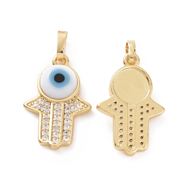 PandaHall Brass Micro Pave Cubic Zirconia Pendants, with Handmade Evil Eye Lampwork, Hamsa Hand Charm, Real 18K Gold Plated, White...
PandaHall Brass Micro Pave Cubic Zirconia Pendants, with Handmade Evil Eye Lampwork, Hamsa Hand Charm, Real 18K Gold Plated, White...