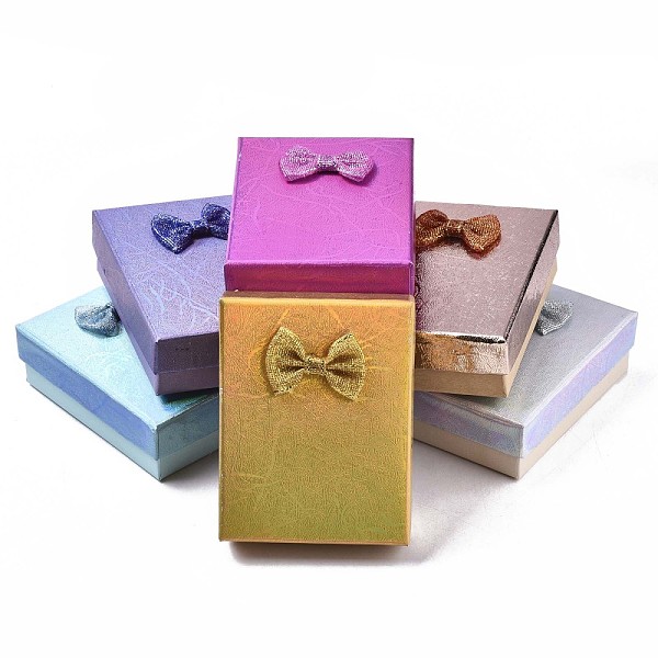 PandaHall Cardboard Jewelry Boxes, for Necklaces, Ring, Earring, with Bowknot Ribbon Outside and White Sponge Inside, Rectangle, Mixed Color..., Multicolor
PandaHall Cardboard Jewelry Boxes, for Necklaces, Ring, Earring, with Bowknot Ribbon Outside and White Sponge Inside, Rectangle, Mixed Color..., Multicolor