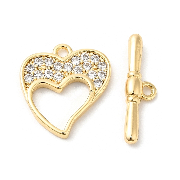 PandaHall Brass Micro Pave Clear Cubic Zirconia Toggle Clasps, Heart, Real 18K Gold Plated, Heart: 16x14x2mm, Hole: 1.4mm, Bar: 18.5x5x3mm...
PandaHall Brass Micro Pave Clear Cubic Zirconia Toggle Clasps, Heart, Real 18K Gold Plated, Heart: 16x14x2mm, Hole: 1.4mm, Bar: 18.5x5x3mm...