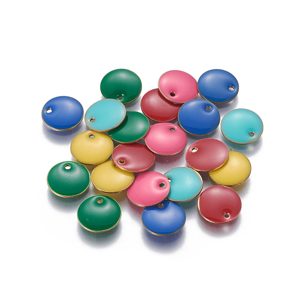 PandaHall Brass Enamel Charms, Enamelled Sequins, Flat Round, Golden, Mixed Color, 10x1.7mm Brass+Enamel Flat Round Multicolor
PandaHall Brass Enamel Charms, Enamelled Sequins, Flat Round, Golden, Mixed Color, 10x1.7mm Brass+Enamel Flat Round Multicolor