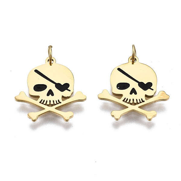 PandaHall 316 Surgical Stainless Steel Enamel Charms, with Jump Rings, Skull, Black, Real 14K Gold Plated, 13.5x13x1mm, Jump Ring: 3.4x0.5mm...
PandaHall 316 Surgical Stainless Steel Enamel Charms, with Jump Rings, Skull, Black, Real 14K Gold Plated, 13.5x13x1mm, Jump Ring: 3.4x0.5mm...
