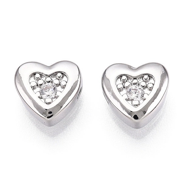 PandaHall Brass Micro Pave Cubic Zirconia Beads, Heart, Platinum, 7x8x3.5mm, Hole: 0.9mm Brass+Cubic Zirconia Heart Clear
PandaHall Brass Micro Pave Cubic Zirconia Beads, Heart, Platinum, 7x8x3.5mm, Hole: 0.9mm Brass+Cubic Zirconia Heart Clear