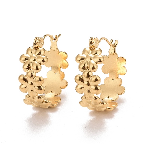 PandaHall Ion Plating(IP) Flower 304 Stainless Steel Hoop Earrings for Women, Golden, 20x20x8.2mm, Pin: 0.6mm 304 Stainless Steel Flower
PandaHall Ion Plating(IP) Flower 304 Stainless Steel Hoop Earrings for Women, Golden, 20x20x8.2mm, Pin: 0.6mm 304 Stainless Steel Flower