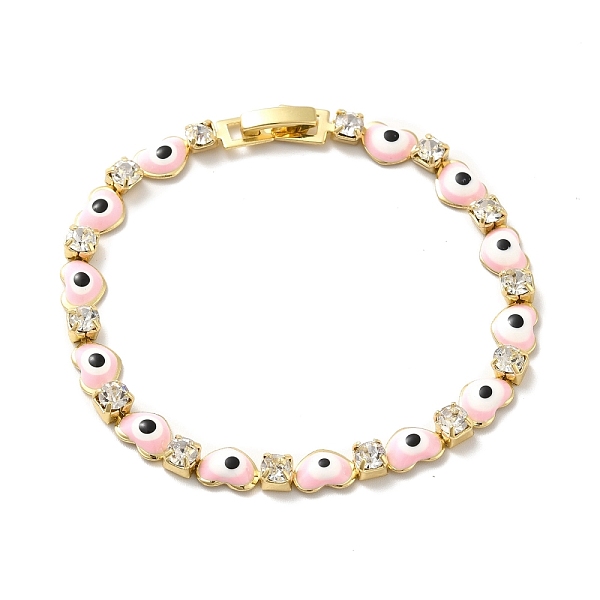 PandaHall Rack Plating Iron Heart & Square Link Chains Bracelets, Enamel Evil Eye Bracelet with Clear Cubic Zirconia, Golden, Pink, 7-5/8...
PandaHall Rack Plating Iron Heart & Square Link Chains Bracelets, Enamel Evil Eye Bracelet with Clear Cubic Zirconia, Golden, Pink, 7-5/8...
