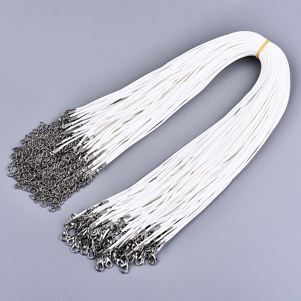 PandaHall Waxed Cotton Cord Necklace Making, with Alloy Lobster Claw Clasps and Iron End Chains, Platinum, White, 17.12 inch(43.5cm), 1.5mm...
PandaHall Waxed Cotton Cord Necklace Making, with Alloy Lobster Claw Clasps and Iron End Chains, Platinum, White, 17.12 inch(43.5cm), 1.5mm...