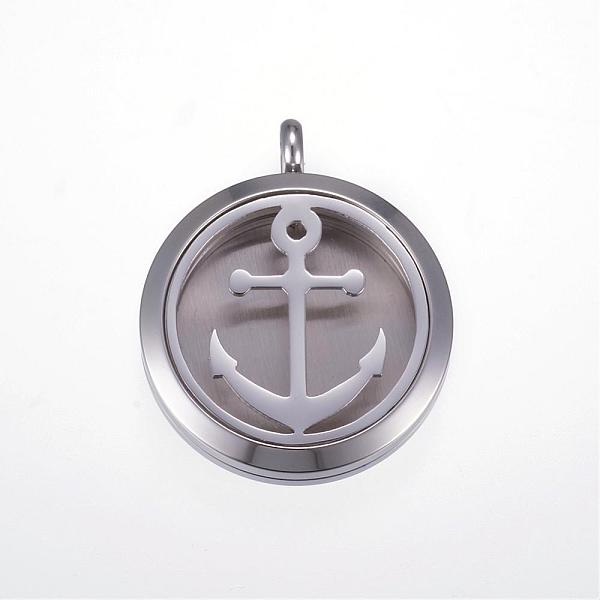 PandaHall 304 Stainless Steel Diffuser Locket Pendants, with Magnetic Clasp, Flat Round with Anchor, Stainless Steel Color, 36.5x30x8mm...
PandaHall 304 Stainless Steel Diffuser Locket Pendants, with Magnetic Clasp, Flat Round with Anchor, Stainless Steel Color, 36.5x30x8mm...