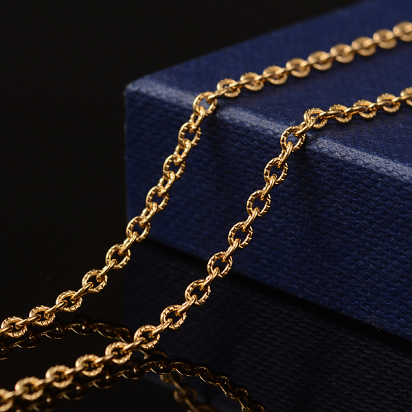 PandaHall Ion Plating(IP) 304 Stainless Steel Textured Cable Chains, Unwelded, with Spool, Oval, Golden, 3x2x0.6mm, about 32.8 Feet...
PandaHall Ion Plating(IP) 304 Stainless Steel Textured Cable Chains, Unwelded, with Spool, Oval, Golden, 3x2x0.6mm, about 32.8 Feet...