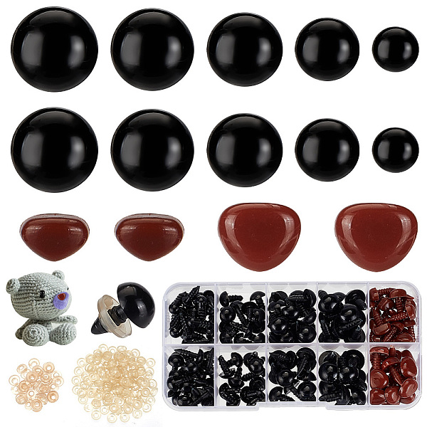 PandaHall Plastic Doll Eyes & Nose Sets, with Washers, Craft Safety Eyes, for Crochet Toy and Stuffed Animals, Black, 6.5~11.5x12~17mm...
PandaHall Plastic Doll Eyes & Nose Sets, with Washers, Craft Safety Eyes, for Crochet Toy and Stuffed Animals, Black, 6.5~11.5x12~17mm...