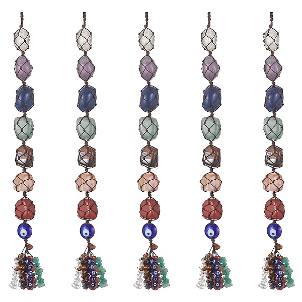 PandaHall 7 Chakra Nuggets Natural Gemstone Pocket Pendant Decorations, Nylon Thread and Gemstone Chip Tassel Hanging Ornaments, Coconut...
PandaHall 7 Chakra Nuggets Natural Gemstone Pocket Pendant Decorations, Nylon Thread and Gemstone Chip Tassel Hanging Ornaments, Coconut...