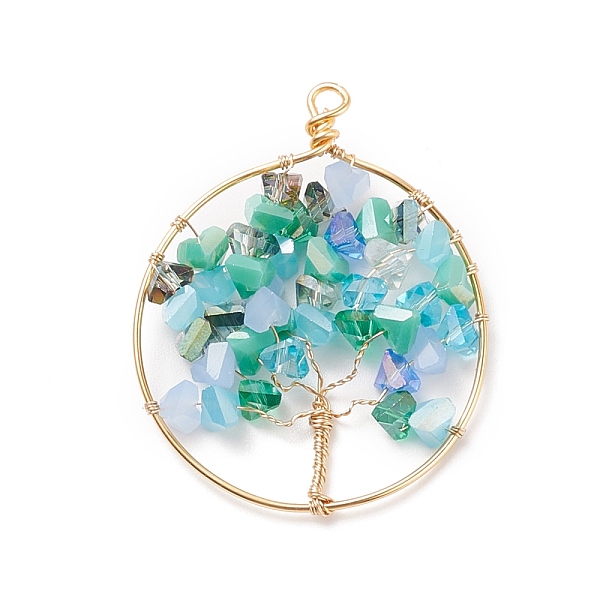 PandaHall Electroplate Glass Pendants, with Real 18K Gold Plated Tone Eco-Friendly Copper Wire, Ring with Tree, Turquoise, 47~50x38~39x5~6mm..., Green
PandaHall Electroplate Glass Pendants, with Real 18K Gold Plated Tone Eco-Friendly Copper Wire, Ring with Tree, Turquoise, 47~50x38~39x5~6mm..., Green