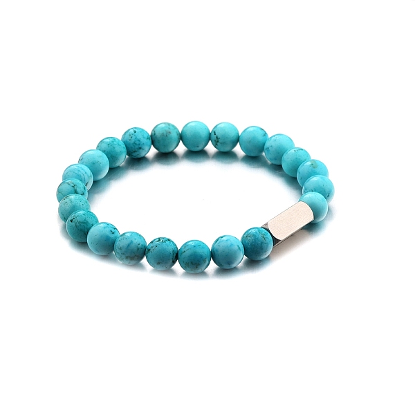PandaHall Synthetic Turquoise Round Beaded Stretch Bracelet, with Stamping Blank Stainless Steel Cube Beaded, 7-1/4 inch(18.5cm) Synthetic...
PandaHall Synthetic Turquoise Round Beaded Stretch Bracelet, with Stamping Blank Stainless Steel Cube Beaded, 7-1/4 inch(18.5cm) Synthetic...