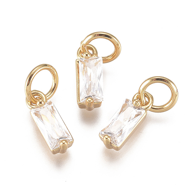 PandaHall Brass Micro Pave Cubic Zirconia Charms, Long-Lasting Plated, with Jump Ring, Real 18K Gold Plated, Rectangle, Clear, 10x3x3mm...
PandaHall Brass Micro Pave Cubic Zirconia Charms, Long-Lasting Plated, with Jump Ring, Real 18K Gold Plated, Rectangle, Clear, 10x3x3mm...