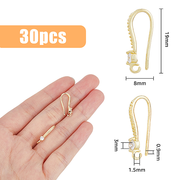 PandaHall HOBBIESAY 30Pcs Brass Earring Hooks, with Crystal Rhinestone & Horizontal Loops, Nickel Free, Real 14K Gold Plated, 19x8x3mm, Hole...
PandaHall HOBBIESAY 30Pcs Brass Earring Hooks, with Crystal Rhinestone & Horizontal Loops, Nickel Free, Real 14K Gold Plated, 19x8x3mm, Hole...