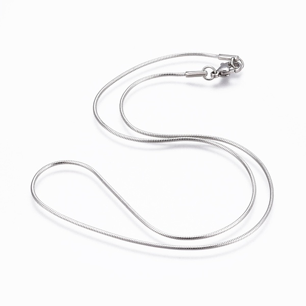 PandaHall 304 Stainless Steel Snake Chain Necklaces, with 304 Stainless Steel Clasps, Stainless Steel Color, 17.5 inch(44.5cm), 1.2mm 304...
PandaHall 304 Stainless Steel Snake Chain Necklaces, with 304 Stainless Steel Clasps, Stainless Steel Color, 17.5 inch(44.5cm), 1.2mm 304...