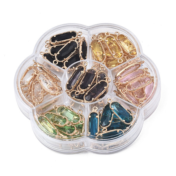PandaHall 70Pcs 7 Colors K9 Glass Connector Charms, with Light Gold Plated Brass Findings, Oval, Faceted, Mixed Color, 22x7x3mm, Hole: 1.5mm..., Multicolor
PandaHall 70Pcs 7 Colors K9 Glass Connector Charms, with Light Gold Plated Brass Findings, Oval, Faceted, Mixed Color, 22x7x3mm, Hole: 1.5mm..., Multicolor
