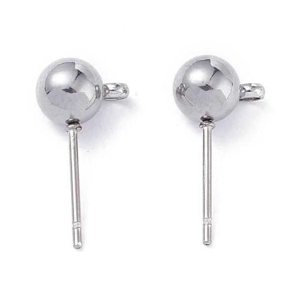 PandaHall 304 Stainless Steel Ball Post Stud Earring Findings, with Loop and 316 Surgical Stainless Steel Pin, Stainless Steel Color...
PandaHall 304 Stainless Steel Ball Post Stud Earring Findings, with Loop and 316 Surgical Stainless Steel Pin, Stainless Steel Color...