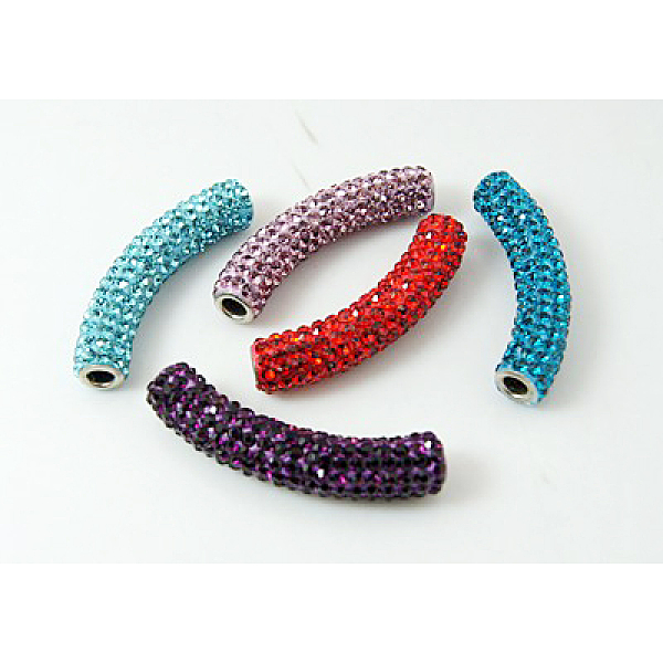 PandaHall Brass Middle East Rhinestone Beads, Tube, Mixed Color, 46~47x9mm, Hole: 4mm Brass+Rhinestone Tube Multicolor
PandaHall Brass Middle East Rhinestone Beads, Tube, Mixed Color, 46~47x9mm, Hole: 4mm Brass+Rhinestone Tube Multicolor