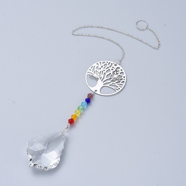 PandaHall Crystals Chandelier Suncatchers Prisms Chakra Hanging Pendant, with Iron Cable Chains, Glass Beads and Brass Pendants, Flat Round..., Clear
PandaHall Crystals Chandelier Suncatchers Prisms Chakra Hanging Pendant, with Iron Cable Chains, Glass Beads and Brass Pendants, Flat Round..., Clear