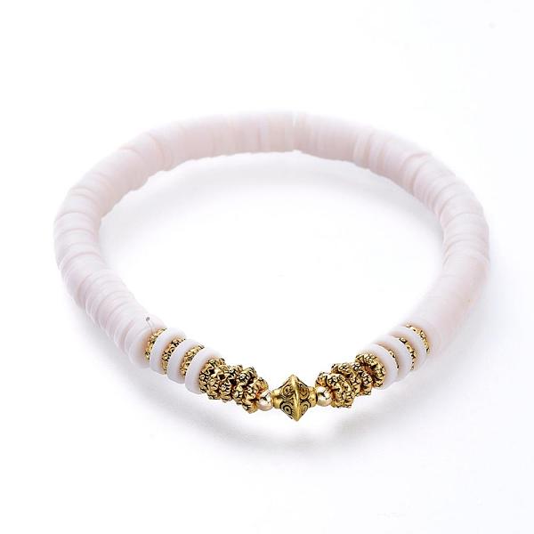 PandaHall Stretch Bracelets, with Polymer Clay Heishi Beads, Antique Golden Plated Alloy Spacer Beads and Brass Round Beads, White, 2-1/4...
PandaHall Stretch Bracelets, with Polymer Clay Heishi Beads, Antique Golden Plated Alloy Spacer Beads and Brass Round Beads, White, 2-1/4...
