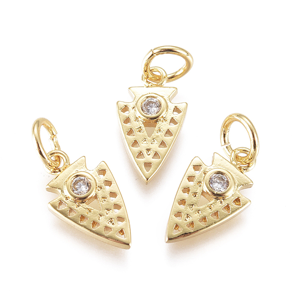 PandaHall Brass Micro Pave Cubic Zirconia Charms, with Jump Rings, Inverted Triangle, Clear, Golden, 12.5x7x2mm, Jump Rings: 3mm Brass+Cubic...
PandaHall Brass Micro Pave Cubic Zirconia Charms, with Jump Rings, Inverted Triangle, Clear, Golden, 12.5x7x2mm, Jump Rings: 3mm Brass+Cubic...