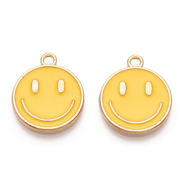 PandaHall Light Gold Tone Alloy Enamel Pendants, Flat Round with Smiling Face Charms, Light Gold, 19x16x1.5mm, Hole: 1.8mm Alloy+Enamel..., Orange
PandaHall Light Gold Tone Alloy Enamel Pendants, Flat Round with Smiling Face Charms, Light Gold, 19x16x1.5mm, Hole: 1.8mm Alloy+Enamel..., Orange