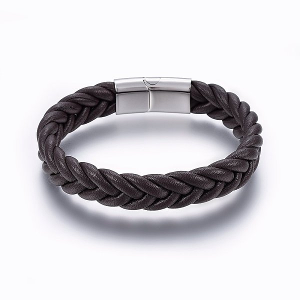 PandaHall Leather Braided Cord Bracelets, 304 Stainless Steel Magnetic Clasp, Rectangle, Coconut Brown, 8-5/8 inch(22cm), 13x6mm Leather...
PandaHall Leather Braided Cord Bracelets, 304 Stainless Steel Magnetic Clasp, Rectangle, Coconut Brown, 8-5/8 inch(22cm), 13x6mm Leather...