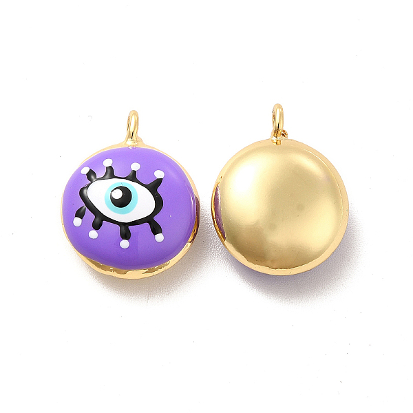 PandaHall Brass Enamel Charms, Real 18K Gold Plated, Long-Lasting Plated, Flat Round with Evil Eye, Medium Purple, 19x15.5x8mm, Hole: 2mm...
PandaHall Brass Enamel Charms, Real 18K Gold Plated, Long-Lasting Plated, Flat Round with Evil Eye, Medium Purple, 19x15.5x8mm, Hole: 2mm...