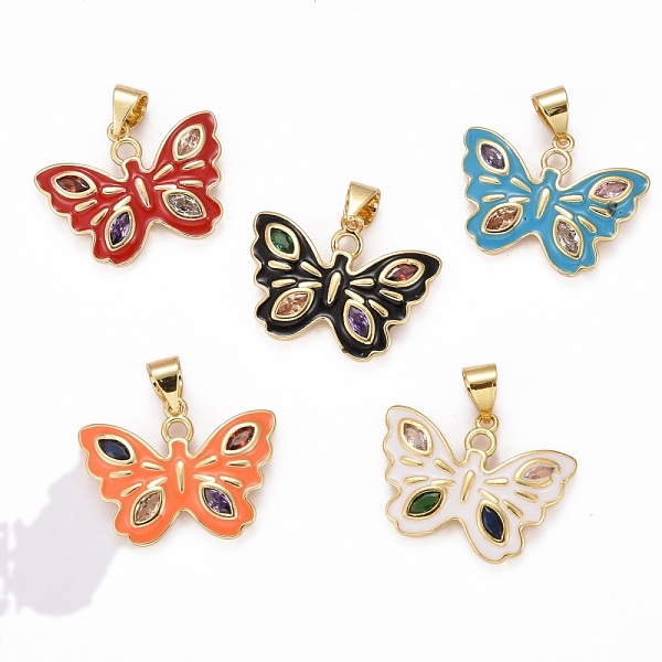 PandaHall Brass Micro Pave Clear Cubic Zirconia Pendants, with Enamel, Long-Lasting Plated, Real 18K Gold Plated, Butterfly, Mixed Color..., Multicolor
PandaHall Brass Micro Pave Clear Cubic Zirconia Pendants, with Enamel, Long-Lasting Plated, Real 18K Gold Plated, Butterfly, Mixed Color..., Multicolor