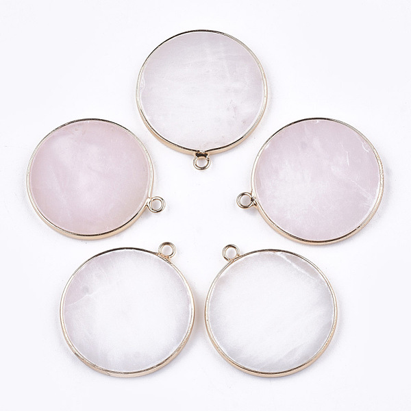 PandaHall Natural Rose Quartz Pendants, with Brass Findings, Flat Round, Golden, 35~36x31~32x3mm, Hole: 2mm Rose Quartz Flat Round
PandaHall Natural Rose Quartz Pendants, with Brass Findings, Flat Round, Golden, 35~36x31~32x3mm, Hole: 2mm Rose Quartz Flat Round