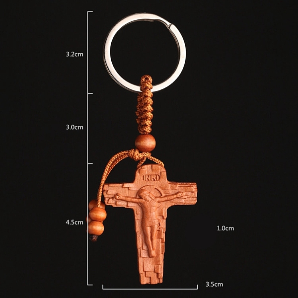 PandaHall Wooden Pendant Keychains, with Iron Rings, Crucifix Cross, Coral, 10.7cm Wood Cross Red
PandaHall Wooden Pendant Keychains, with Iron Rings, Crucifix Cross, Coral, 10.7cm Wood Cross Red