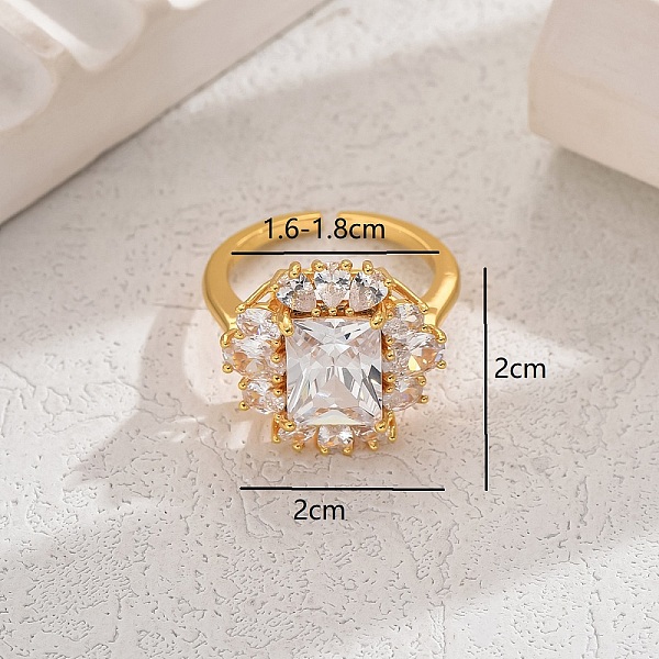 PandaHall Luxurious Copper Zircon Flower Ring for Women Party Wedding Vacation Brass
PandaHall Luxurious Copper Zircon Flower Ring for Women Party Wedding Vacation Brass