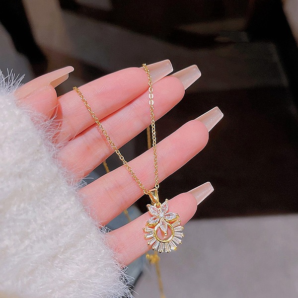 PandaHall Titanium Steel Cable Chain Necklaces, Rhinestone Pendant Necklaces, Flower, 8.27~19.69 inch(21~50cm) Titanium Steel Flower
PandaHall Titanium Steel Cable Chain Necklaces, Rhinestone Pendant Necklaces, Flower, 8.27~19.69 inch(21~50cm) Titanium Steel Flower