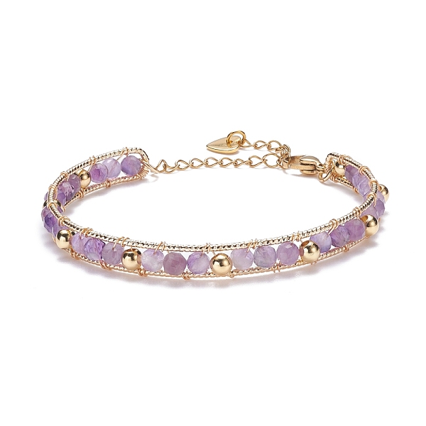 PandaHall Round Natural Amethyst Beaded Bracelet, Wire Wrap Stone Beads Power Bracelet with Safety Chain, Tiny Heart Charm Bracelet for..., Purple
PandaHall Round Natural Amethyst Beaded Bracelet, Wire Wrap Stone Beads Power Bracelet with Safety Chain, Tiny Heart Charm Bracelet for..., Purple