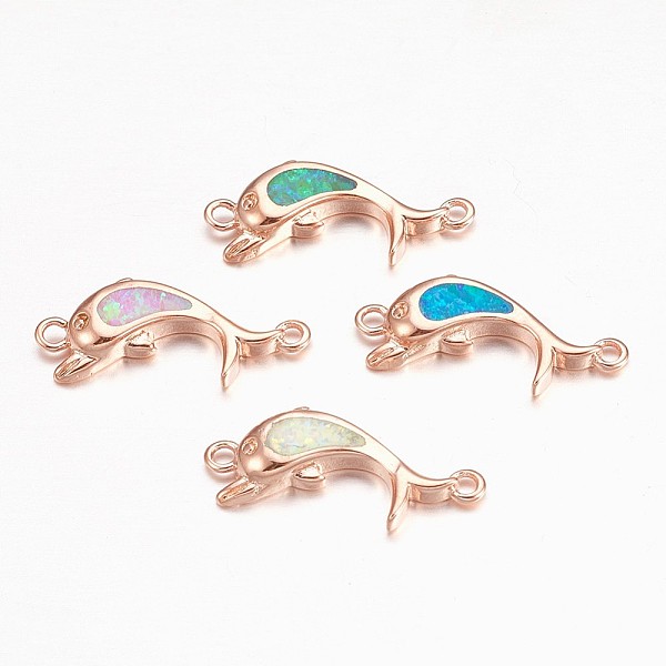 PandaHall Synthetic Opal Links connectors, with Brass Findings, Dolphin Shape, Rose Gold, Mixed Color, 8x18x2.5mm, Hole: 1mm Brass Dolphin..., Multicolor
PandaHall Synthetic Opal Links connectors, with Brass Findings, Dolphin Shape, Rose Gold, Mixed Color, 8x18x2.5mm, Hole: 1mm Brass Dolphin..., Multicolor