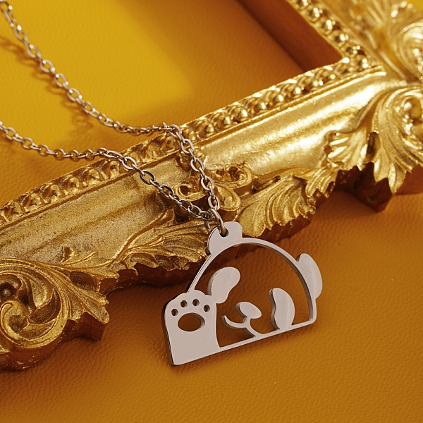 PandaHall Hollow Bear Pendant Necklace, Stainless Steel Cable Chain Necklaces for Women Other
PandaHall Hollow Bear Pendant Necklace, Stainless Steel Cable Chain Necklaces for Women Other