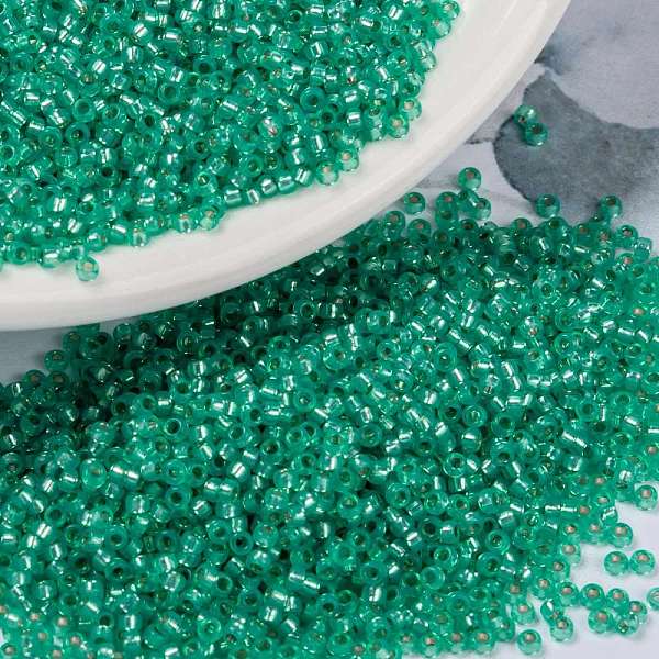 PandaHall MIYUKI Round Rocailles Beads, Japanese Seed Beads, 15/0, (RR572) Dyed Aqua Green Silverlined Alabaster, 15/0, 1.5mm, Hole: 0.7mm..., Cyan
PandaHall MIYUKI Round Rocailles Beads, Japanese Seed Beads, 15/0, (RR572) Dyed Aqua Green Silverlined Alabaster, 15/0, 1.5mm, Hole: 0.7mm..., Cyan