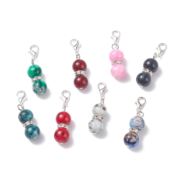 PandaHall 8Pcs Baking Painted Glass Beaded Pendant Decorations, with Iron Flat Head Pin, Iron Rhinestone Spacer Beads & Alloy Lobster Claw..., Multicolor
PandaHall 8Pcs Baking Painted Glass Beaded Pendant Decorations, with Iron Flat Head Pin, Iron Rhinestone Spacer Beads & Alloy Lobster Claw..., Multicolor