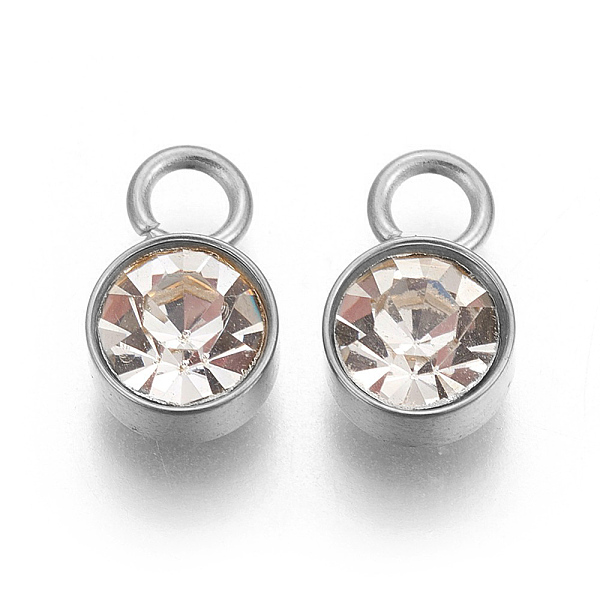 PandaHall Glass Rhinestone Charms, Birthstone Charms, with Stainless Steel Color Tone 201 Stainless Steel Findings, Flat Round, Crystal..., Clear
PandaHall Glass Rhinestone Charms, Birthstone Charms, with Stainless Steel Color Tone 201 Stainless Steel Findings, Flat Round, Crystal..., Clear
