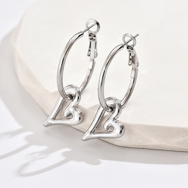 PandaHall 304 Stainless Steel Dangle Hoop Earrings, Heart, Stainless Steel Color, 40x15mm 304 Stainless Steel Heart
PandaHall 304 Stainless Steel Dangle Hoop Earrings, Heart, Stainless Steel Color, 40x15mm 304 Stainless Steel Heart
