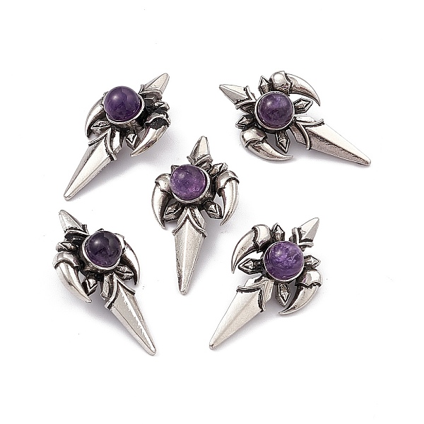 PandaHall Natural Amethyst Pendants, Dart Charms, with Antique Silver Color Brass Findings, 39.5x21x15.5mm, Hole: 3.5x10mm Amethyst Others
PandaHall Natural Amethyst Pendants, Dart Charms, with Antique Silver Color Brass Findings, 39.5x21x15.5mm, Hole: 3.5x10mm Amethyst Others