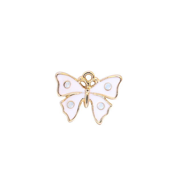 PandaHall Zinc Alloy Enamel Butterfly Jewelry Pendant, with Crystal AB Resin Rhinestone, Light Gold, White, 12x16mm, Hole: 3mm Alloy+Enamel...
PandaHall Zinc Alloy Enamel Butterfly Jewelry Pendant, with Crystal AB Resin Rhinestone, Light Gold, White, 12x16mm, Hole: 3mm Alloy+Enamel...