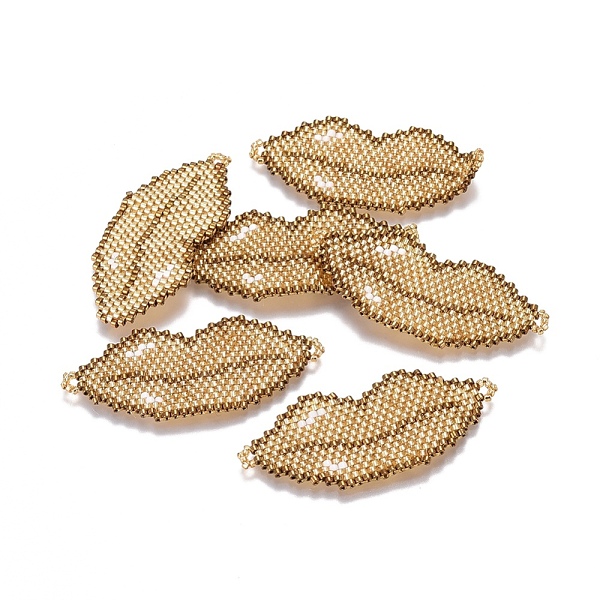 PandaHall MIYUKI & TOHO Handmade Japanese Seed Beads Links, Loom Pattern, Lip, Goldenrod, 22~23x51~52x1.7mm, Hole: 2mm Glass Lip Gold
PandaHall MIYUKI & TOHO Handmade Japanese Seed Beads Links, Loom Pattern, Lip, Goldenrod, 22~23x51~52x1.7mm, Hole: 2mm Glass Lip Gold