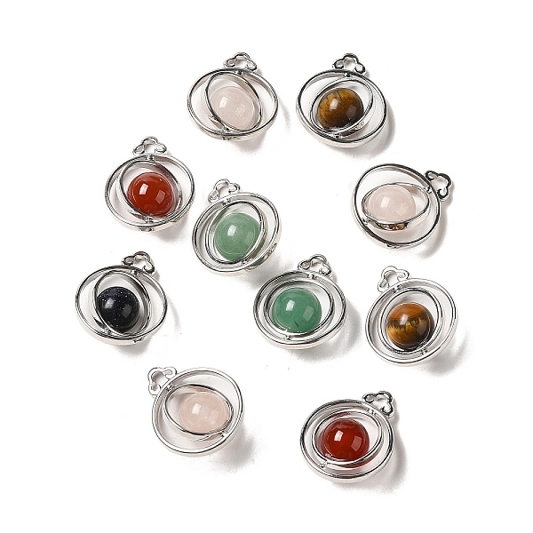 PandaHall Natural & Synthetic Mixed Gemstone Pendants, Rotatable Round Bead Charms with Brass Findings, Platinum, 29x24x12~13mm, Hole: 4x3mm...
PandaHall Natural & Synthetic Mixed Gemstone Pendants, Rotatable Round Bead Charms with Brass Findings, Platinum, 29x24x12~13mm, Hole: 4x3mm...