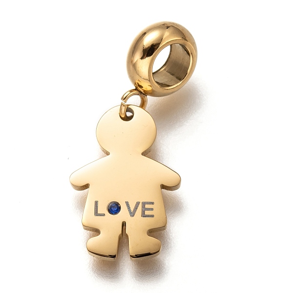 PandaHall 304 Stainless Steel European Dangle Charms, Large Hole Pendants, for Valentine's Day, with Sapphire Rhinestone, Boy & Word Love..., Blue
PandaHall 304 Stainless Steel European Dangle Charms, Large Hole Pendants, for Valentine's Day, with Sapphire Rhinestone, Boy & Word Love..., Blue