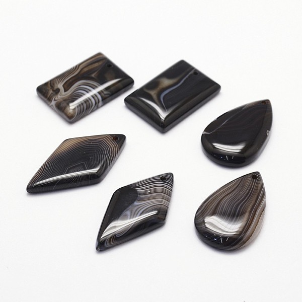 PandaHall Natural Agate Pendants, Dyed, Mixed Shape, Black, 31.5~42.5x21~23x5~6.5mm, Hole: 2mm Natural Agate Mixed Shapes Black
PandaHall Natural Agate Pendants, Dyed, Mixed Shape, Black, 31.5~42.5x21~23x5~6.5mm, Hole: 2mm Natural Agate Mixed Shapes Black
