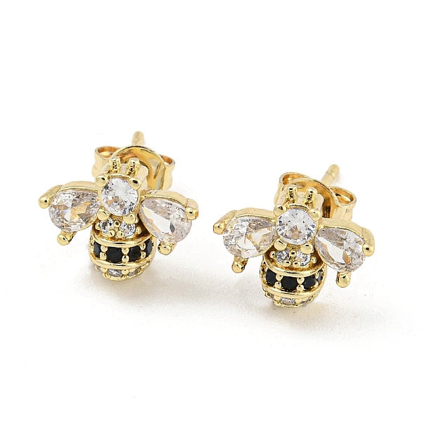 PandaHall Bees Real 18K Gold Plated Brass Stud Earrings, with Cubic Zirconia, Clear, 9x11.5mm Cubic Zirconia Bees Clear
PandaHall Bees Real 18K Gold Plated Brass Stud Earrings, with Cubic Zirconia, Clear, 9x11.5mm Cubic Zirconia Bees Clear